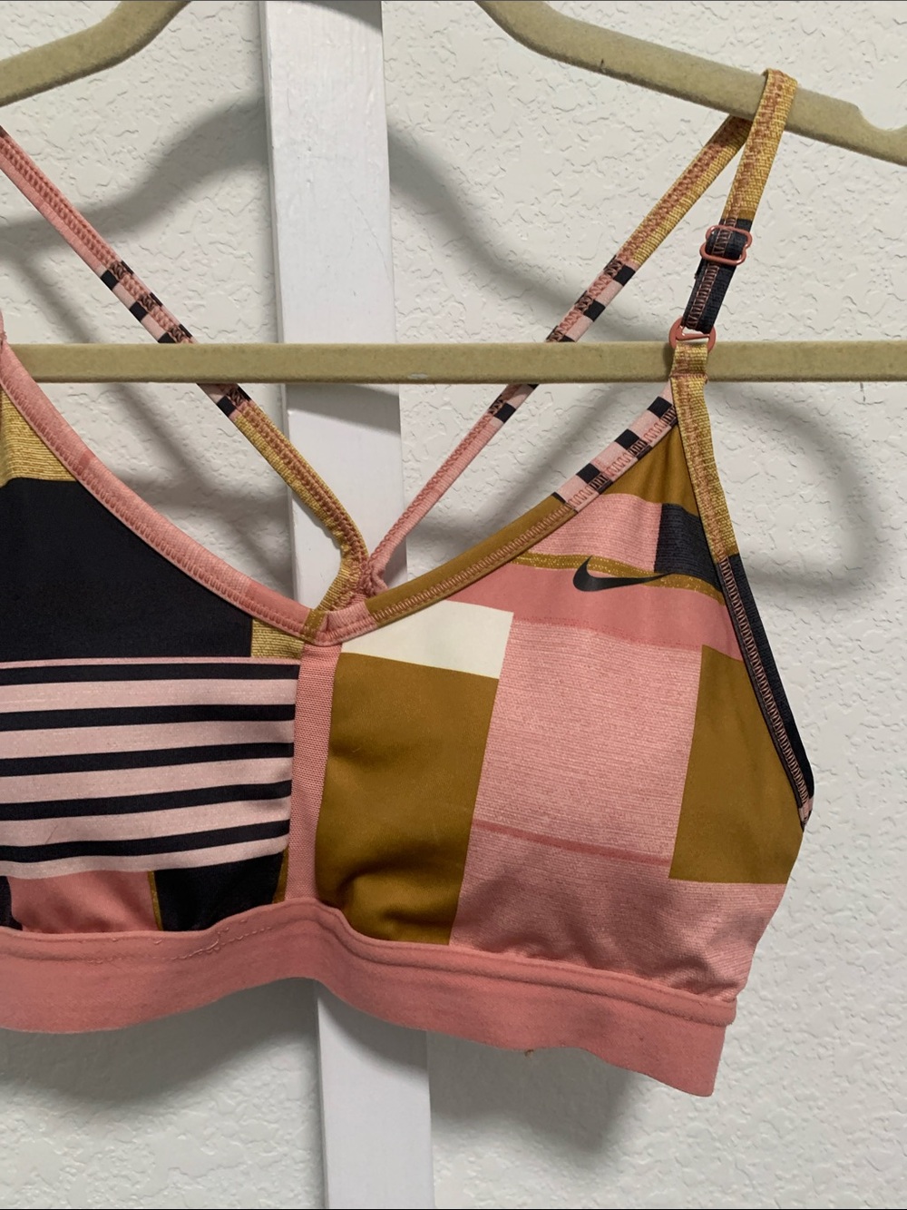Nike Colorblock Pink Black and Tan Sports Bra - Picture 4 of 5
